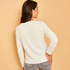 Cardigan boutonné, coton mélangé