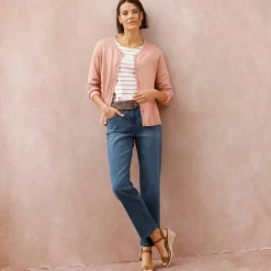 Cardigan boutonné, coton mélangé