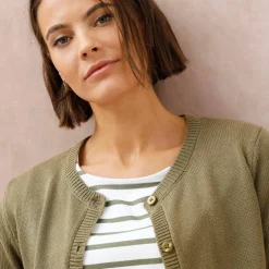Cardigan boutonné, coton mélangé