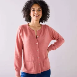 Cardigan boutonné, laine d'agneau