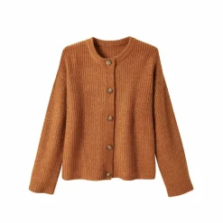 Cardigan boutonné maille anglaise manches longues