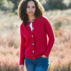 Cardigan boutonné maille fantaisie
