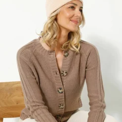 Cardigan boutonné maille fantaisie