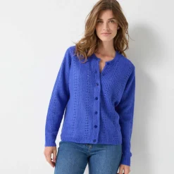Cardigan boutonné maille fantaisie, toucher doux