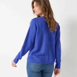 Cardigan boutonné maille fantaisie, toucher doux