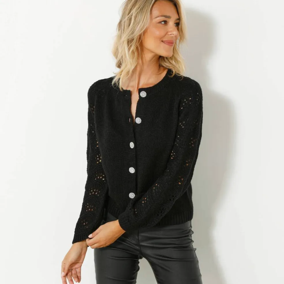 Cardigan boutons "bijoux"