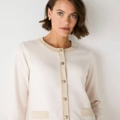Cardigan boutons dorés, détails brillants