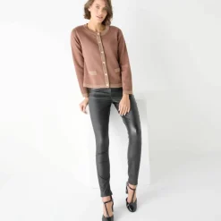 Cardigan boutons dorés, détails brillants
