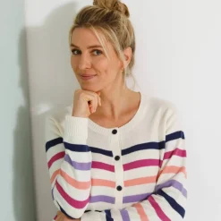 Cardigan rayé boutonné