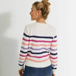 Cardigan rayé boutonné