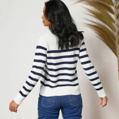 Cardigan rayé boutonné
