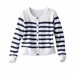 Cardigan rayé boutonné