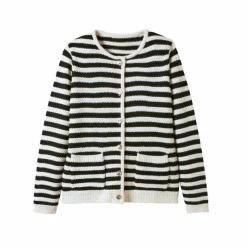 Cardigan rayé maille fantaisie