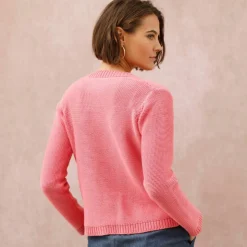 Cardigan uni boutonné à poches
