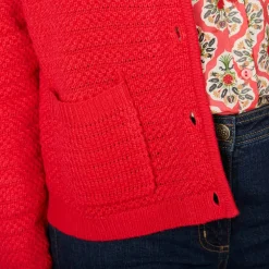 Cardigan uni maille fantaisie