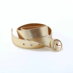 Ceinture en cuir, boucle ronde