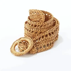 Ceinture en raphia, boucle ronde