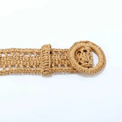 Ceinture en raphia, boucle ronde