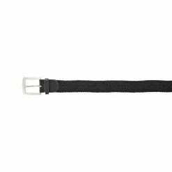 Ceinture tressée extensible finitions cuir