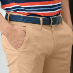 Ceinture tressée extensible finitions cuir