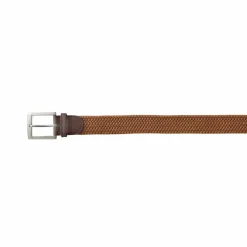 Ceinture tressée extensible finitions cuir