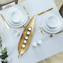 Centre de table feuille dorée