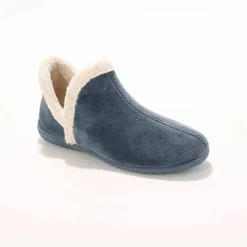 Chaussons bottillons en velours - intérieur fourré toucher peluche