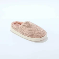 Chaussons forme mule fourrés