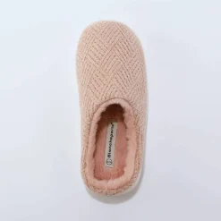Chaussons forme mule fourrés