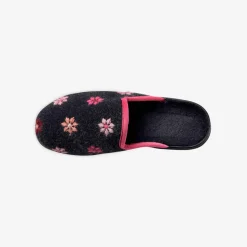 Chaussons mules - brodés fleurs