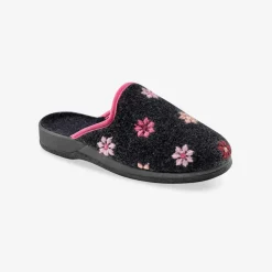 Chaussons mules - brodés fleurs