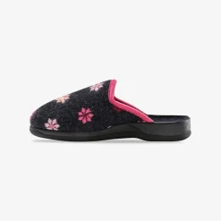 Chaussons mules - brodés fleurs