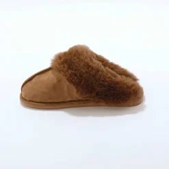 Chaussons mules col fourré