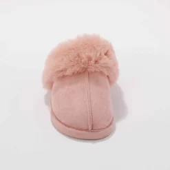 Chaussons mules col fourré