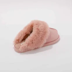 Chaussons mules col fourré
