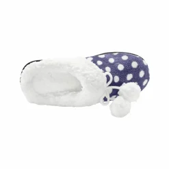 Chaussons mules polaires imprimées pois