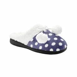 Chaussons mules polaires imprimées pois