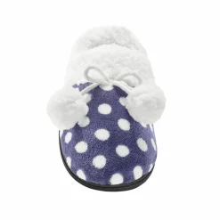 Chaussons mules polaires imprimées pois
