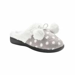 Chaussons mules polaires imprimées pois