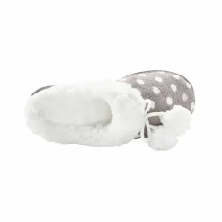 Chaussons mules polaires imprimées pois