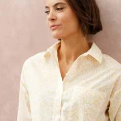 Chemise ample imprimée, coton léger