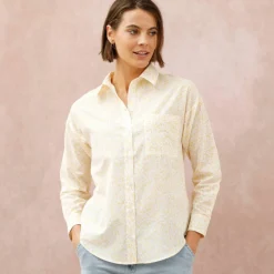Chemise ample imprimée, coton léger