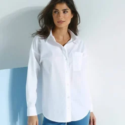 Chemise ample unie, popeline