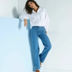 Chemise ample unie, popeline