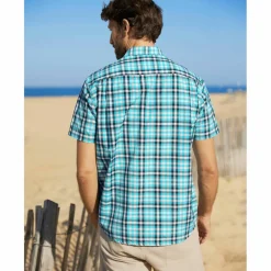 Chemise à carreaux manches courtes polycoton