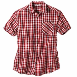 Chemise à carreaux manches courtes polycoton