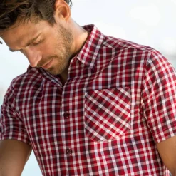 Chemise à carreaux manches courtes polycoton