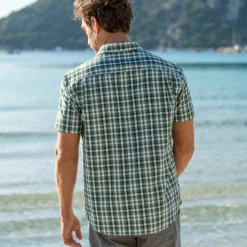 Chemise à carreaux manches courtes polycoton