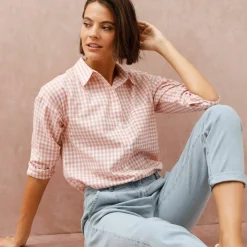 Chemise à carreaux vichy bicolore