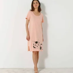 Chemise de nuit courte imprimé chat - lot de 2